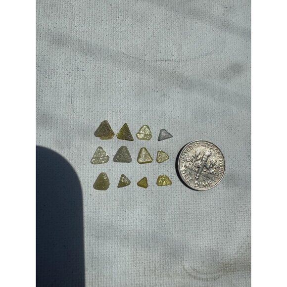 Diamond Crystals Lot of 12 - Raw Uncut Trigon Triangle Natural Specimen Rough - Picture 6 of 10